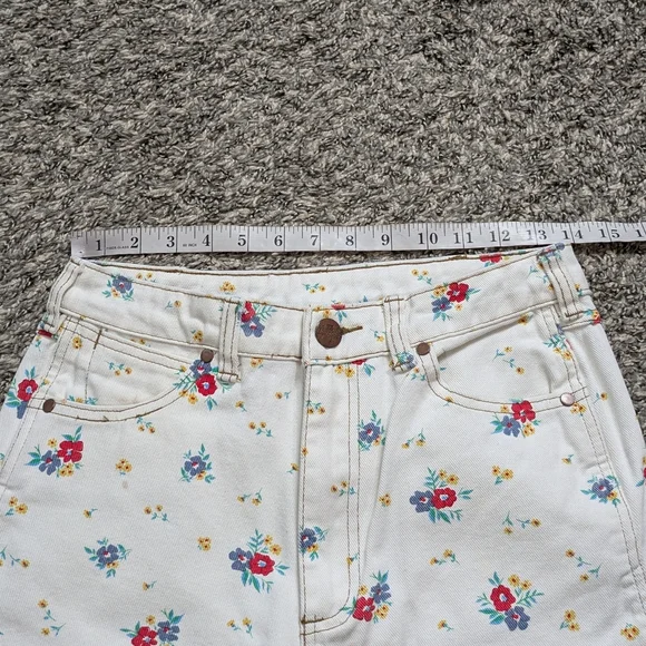 Billabong X Wrangler White Red Yellow Floral Denim Jean 25 - Picture 12 of 12